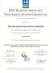 Certificat de système de sécurité des denrées alimentaires par DNV